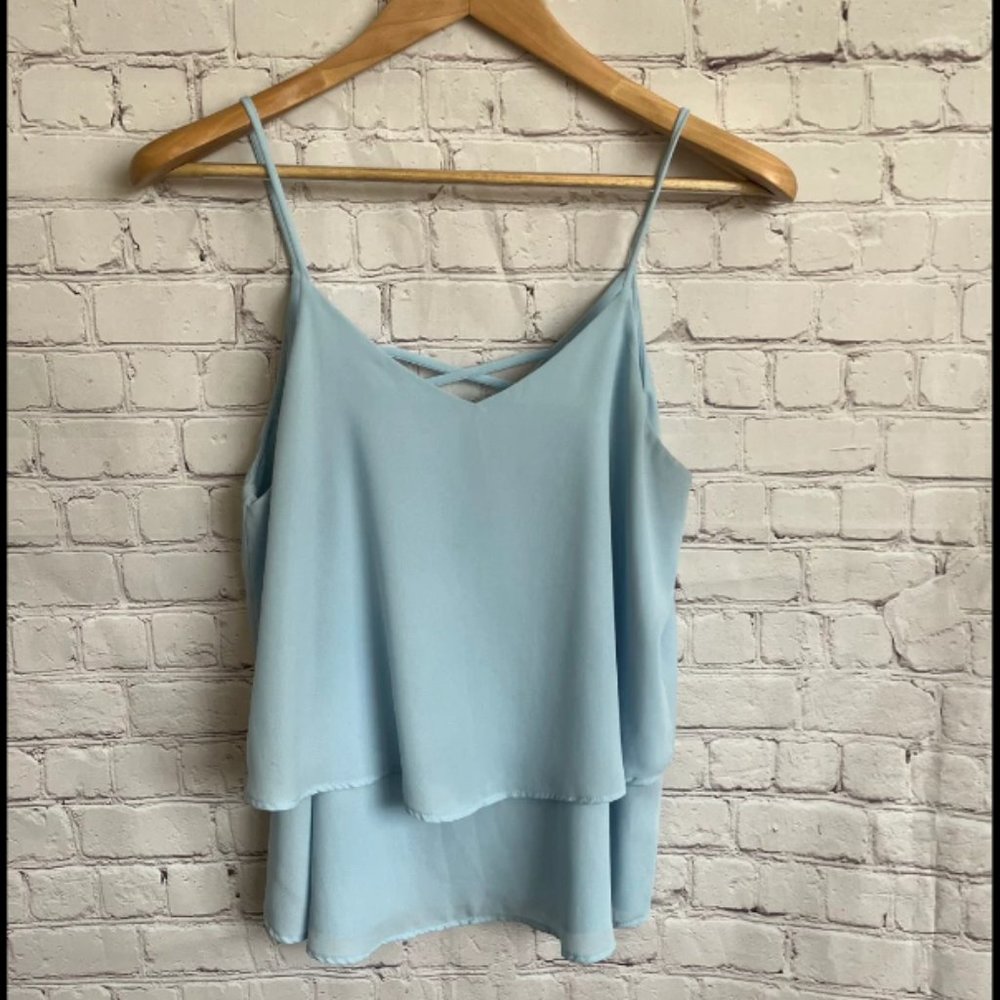 M Light Blue Blouse Tank Top